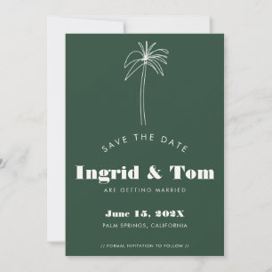 Grüne Minimalistische Tropen Save The Date