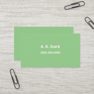 Grüne Minimalistische Visitenkarten für Solid Sage Visitenkarte