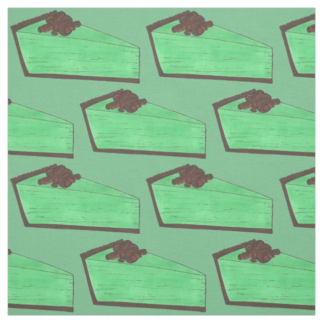 Grüne Minze Grasshopper Pie Slice Food Backwaren S Stoff (Muster)