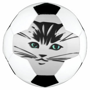 Grüne Mit Augen Katze Fußball