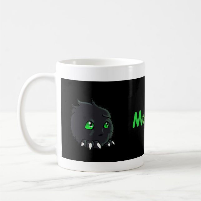 Grüne mit Augen Monster-Kaffee-Tasse Kaffeetasse (Links)