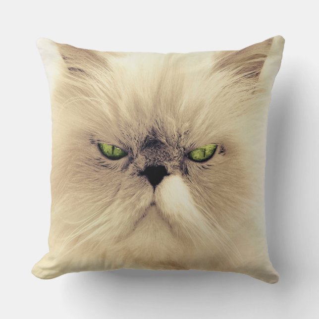 Grüne Mit Augen Perserkatze Kissen (Vorderseite)