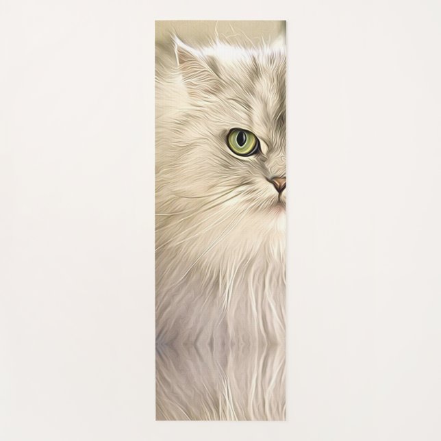 Grüne Mit Augen Perserkatze Yogamatte (Vorderseite)