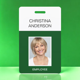 Grüne Mitarbeiter - Name Foto Corporate Work Ausweis