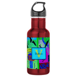 Grüne Mode Abstrakte Inspiration aus Matisse Edelstahlflasche