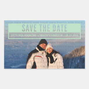 Grüne, moderne Aufkleber Save the Date ausschneide