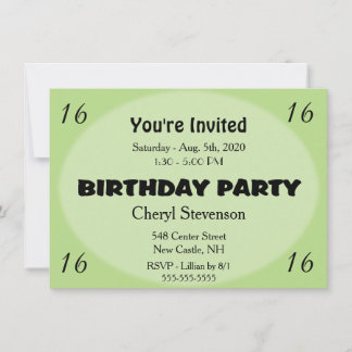 Grüne moderne Geburtstagseinladung Einladung