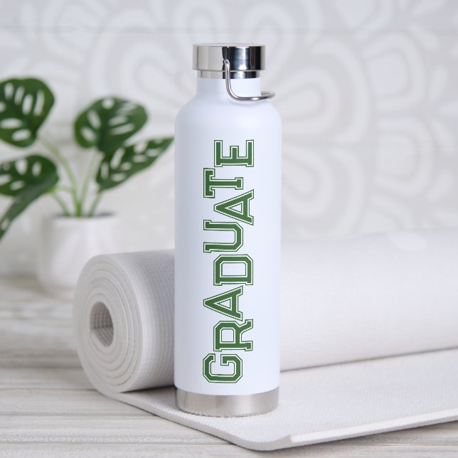 Grüne Moderne High School Abschluss Graduate Trinkflasche (Yoga)