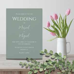 Grüne moderne Hochzeit Einladung