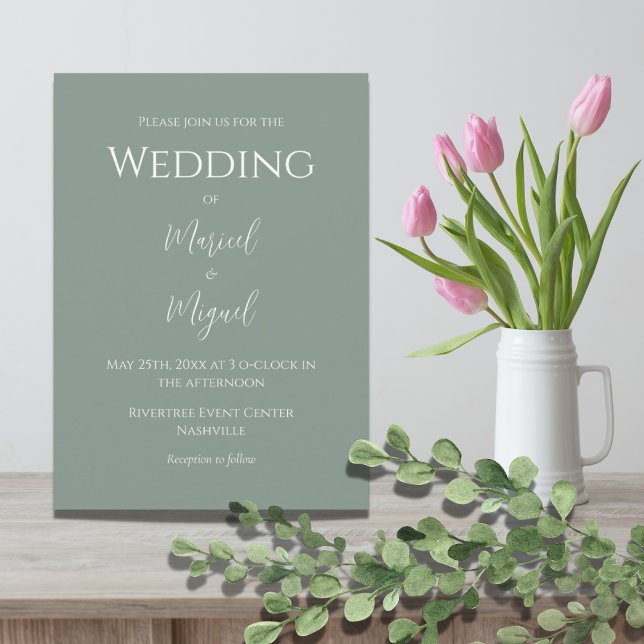 Grüne moderne Hochzeit Einladung (Von Creator hochgeladen)