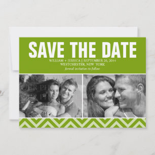 Grüne moderne Hochzeit rettet das Datum Save The Date