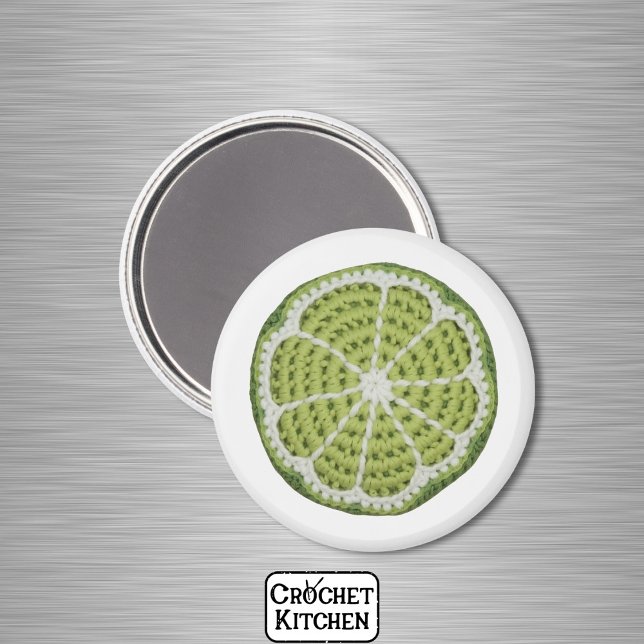 Grüne Moderne Minimal Frische Crochet Limone Slice Magnet (Von Creator hochgeladen)