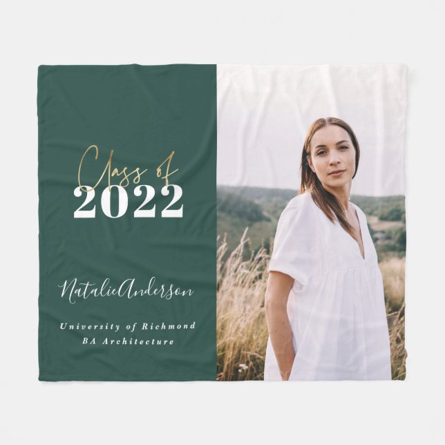 Grüne moderne Script grad Multi-Foto-Klasse von 20 Fleecedecke (Vorderseite (Horizontal))