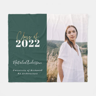 Grüne moderne Script grad Multi-Foto-Klasse von 2 Fleecedecke