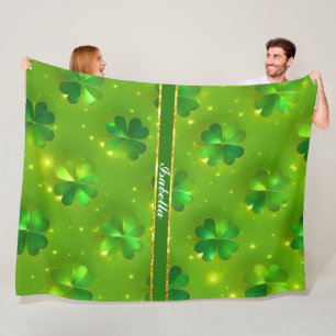 Grüne moderne St Patrick's Day Clover Collection Fleecedecke