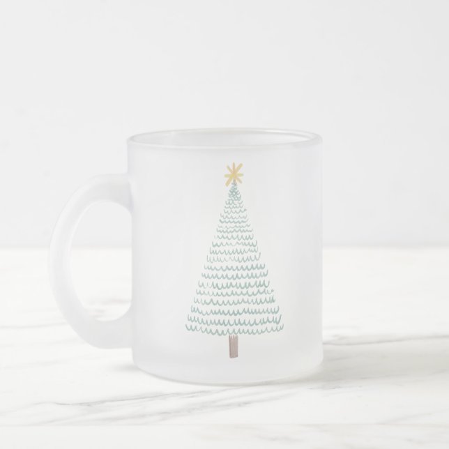 Grüne, moderne Weihnachtsbaume Mattglastasse (Links)