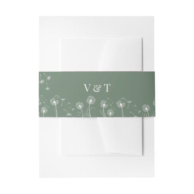 Grüne Moderne Wildblume Hochzeit Einladungsbanderole (Vorderseite Beispiel)