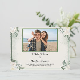 Grüne Modernes Foto Save the Date Einladung