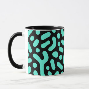 Grüne monochromatische geometrische Formen Tasse
