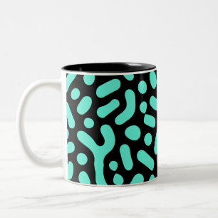 Grüne monochromatische geometrische Formen Zweifarbige Tasse