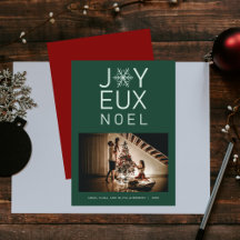 Grüne monochrome Joyeux Weihnachten Moderne Ferien