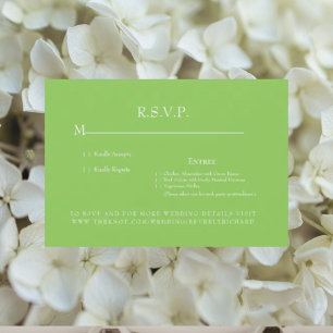 Grüne Monogramm-Hochzeits-RSVP-Karte RSVP Karte
