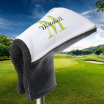 Grüne Monogramm, Initial und Name Personalisiert Golf Headcover<br><div class="desc">Maßgeschneiderte, mit Ihrem Namen und Monogramm personalisierte, bedruckte Golf-Kopfbedeckung. Verwenden Sie die Designtools, um eine beliebige Hintergrundfarbe auszuwählen, Schriftart und Farben zu bearbeiten oder eigene Fotos hochzuladen, um ein einzigartiges Geschenk für Ihren Lieblingsgolfer zu kreieren.</div>