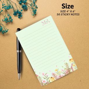 Grüne Monogramm Moderne Minimalistische Post-it-No Post-it Klebezettel