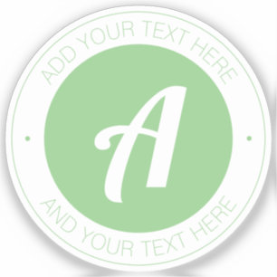 Grüne Monogramm oder Logo hinzufügen transparent Aufkleber