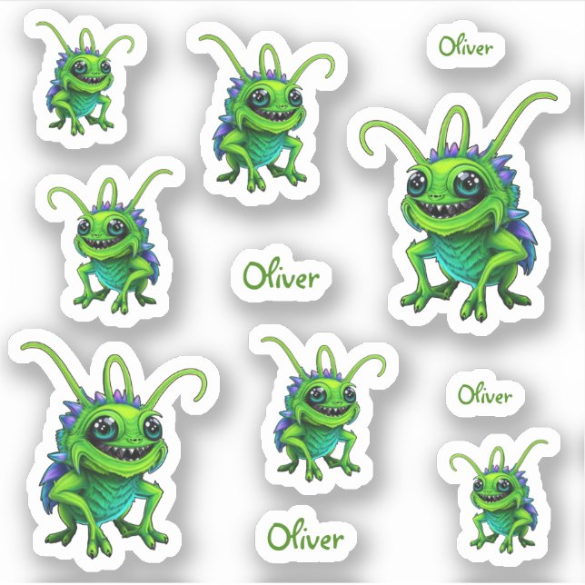 Grüne Monster-Grille -  Aufkleber (Vorderseite)