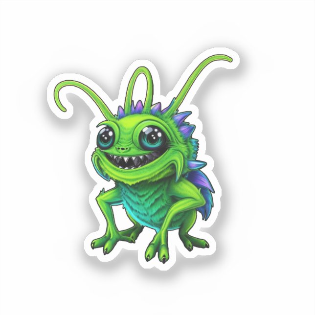 Grüne Monster-Grille -  Aufkleber (Vorderseite)
