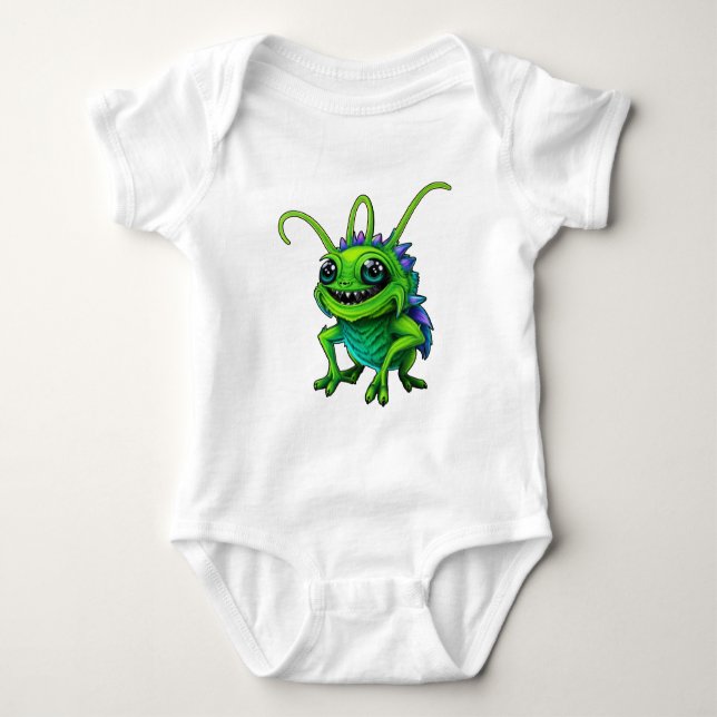 Grüne Monster-Grille - Baby Strampler (Vorderseite)