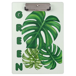 Grüne Monstera-Blätter Klemmbrett