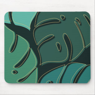 Grüne Monstera-Blätter Mousepad
