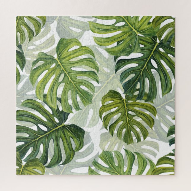 Grüne Monstera Tropical Watercolor (Vertikal)