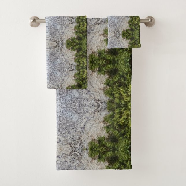 Grüne Moos und Natur Kunst Badhandtuch Set (Insitu)