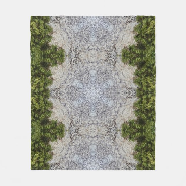 Grüne Moos und Natur Kunst Fleecedecke (Vorderseite)