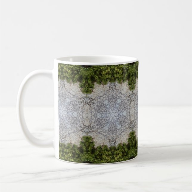 Grüne Moos und Natur Kunst Kaffeetasse (Links)