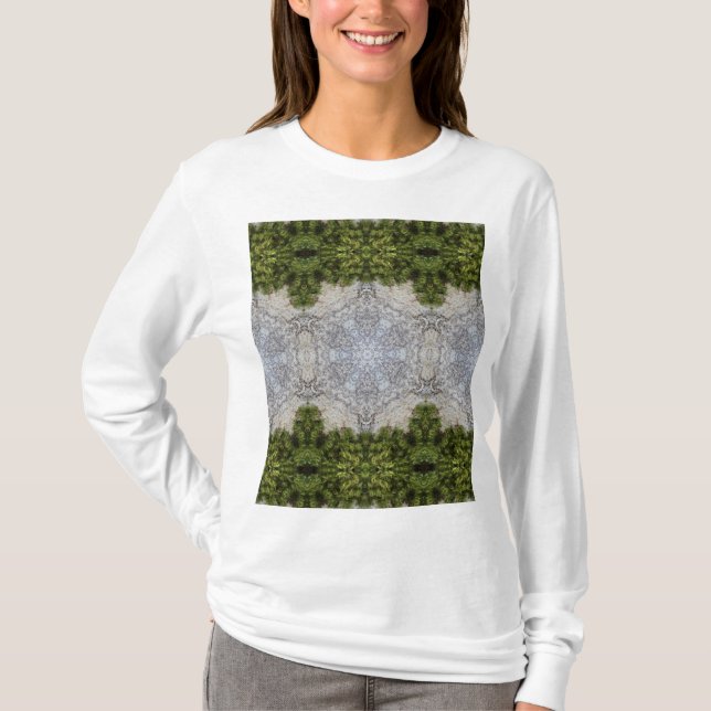 Grüne Moos und Natur Kunst T-Shirt (Vorderseite)
