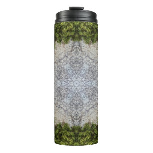 Grüne Moos und Natur Kunst Thermosbecher