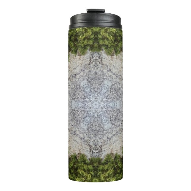 Grüne Moos und Natur Kunst Thermosbecher (Vorderseite)