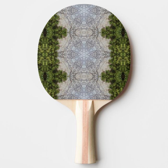 Grüne Moos und Natur Kunst Tischtennis Schläger (Vorderseite)
