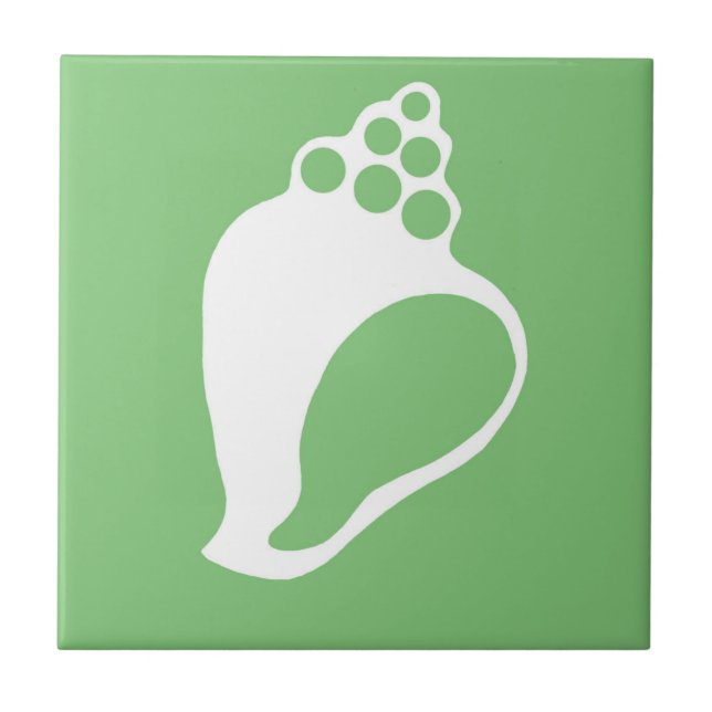 Grüne Muschel Fliese (Vorderseite)