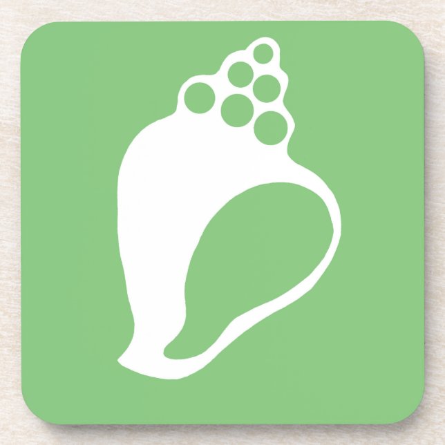 Grüne Muschel Getränkeuntersetzer (Vorderseite)