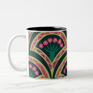 grüne Muschelform-Muster Zweifarbige Tasse