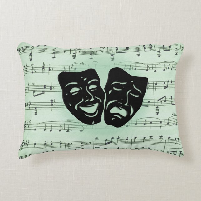 Grüne Musik und griechische Masken im Theater Dekokissen (Vorderseite)