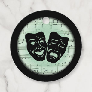 Grüne Musik und griechische Masken im Theater Geschenkanhänger