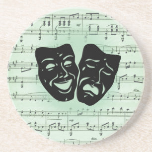 Grüne Musik und griechische Masken im Theater Getränkeuntersetzer