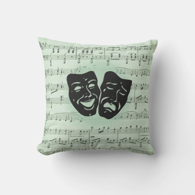 Grüne Musik und griechische Masken im Theater Kissen (Vorderseite)