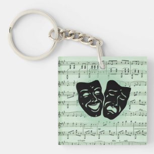 Grüne Musik und griechische Masken im Theater Schlüsselanhänger